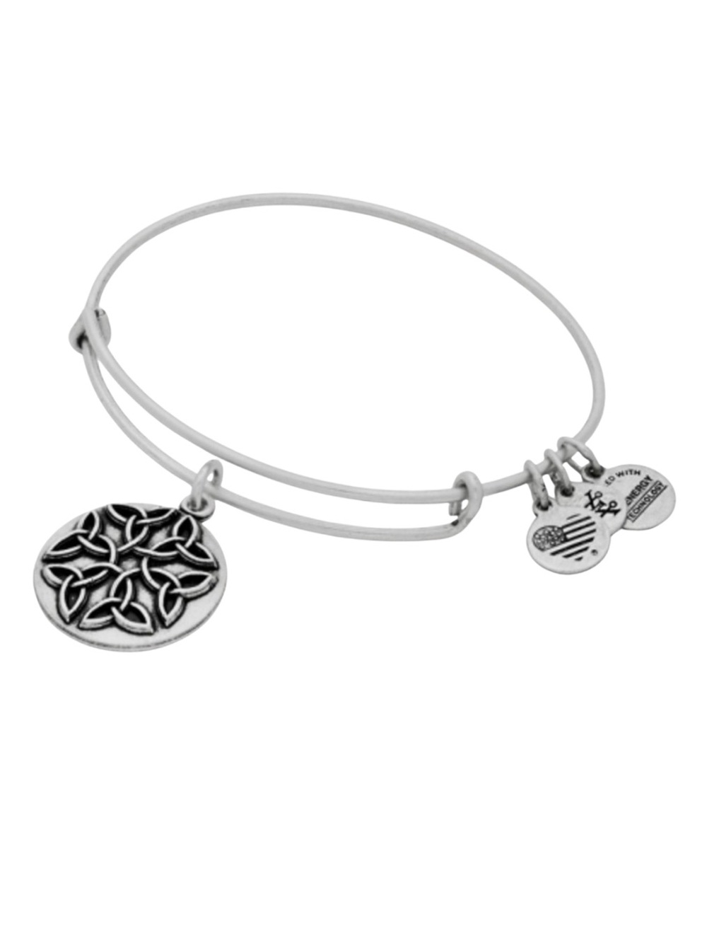 NWT! Alex and Ani Endless Knot Charm Bangle Bracelet - Silver